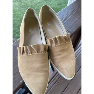 Dr. Scholl's Vienna Slip-On Sneaker 9.5 Ruffle Neutral Brown Tan $87 Retail